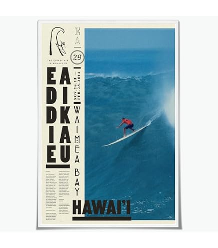 Amazon.com: NIKZ Vintage Surf Poster, Canvas Wall Art, 12L